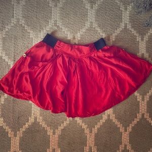 Red flare mini skirt